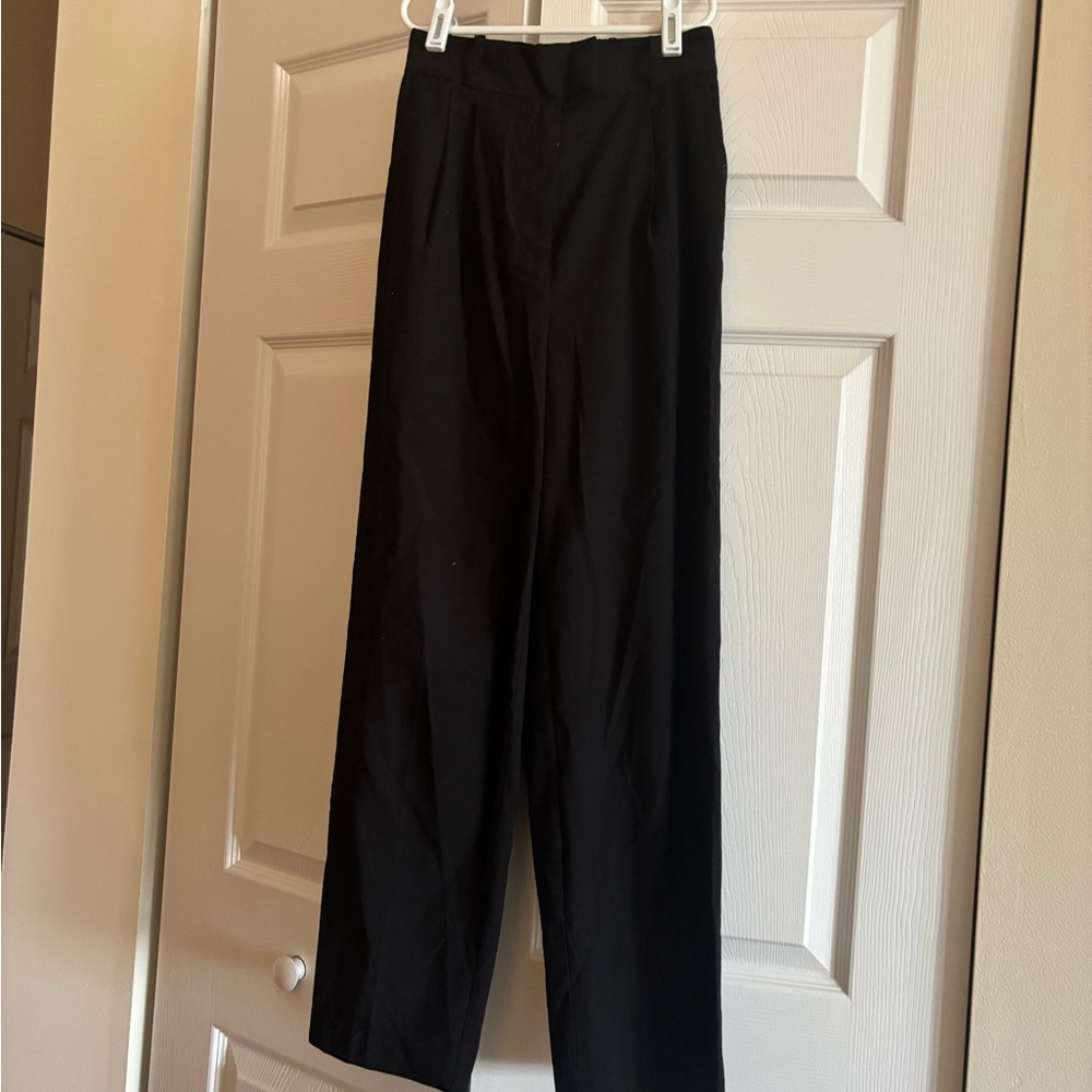H&M Black Dress Jumpsuit with Straight-Leg Cut